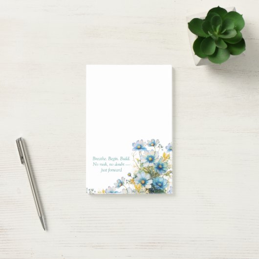 Blue Wildflower Inspirerend Post-it Notes (Kantoor)