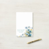 Blue Wildflower Inspirerend Post-it Notes (Op bureau)