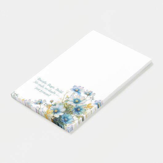 Blue Wildflower Inspirerend Post-it Notes (Schuin)