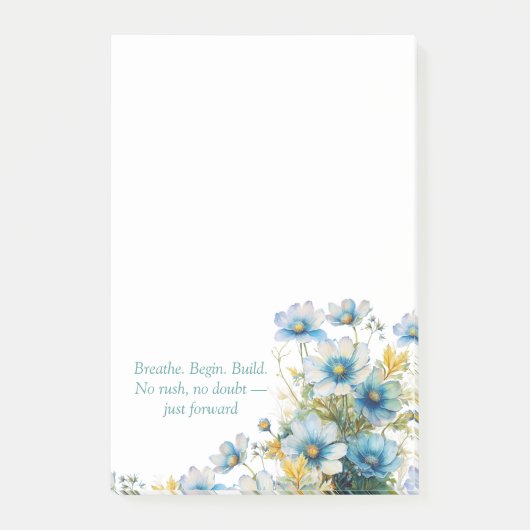 Blue Wildflower Inspirerend Post-it Notes (Voorkant)