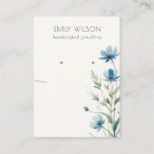 Blue Wildflower Ketting Oorbel Sieraden Display Visitekaartje (Voorkant)