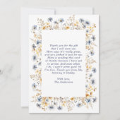 Blue Wildflower Lijst Baby shower dank u kaart (Voorkant)