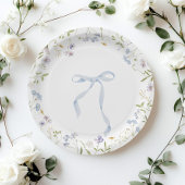 Blue Wildflower lint Bow baby shower Papieren Bordje