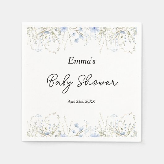 Blue Wildflower Little Flower Baby shower Servet (Voorkant)