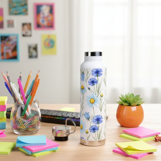 Blue Wildflower Meadow Waterfles