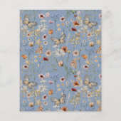 Blue Wildflower Message Kaart (Achterkant)