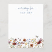 Blue Wildflower Message Kaart (Voorkant)