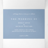 Blue Wildflower Periwinkle Wedding All In On Drieluik Uitnodiging (Binnenkant midden)