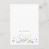 Blue Wildflower Periwinkle Wedding Details Informatiekaartje (Achterkant)