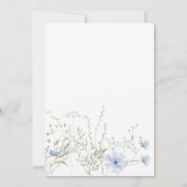 Blue Wildflower Periwinkle Wedding Invitation Kaart (Achterkant)