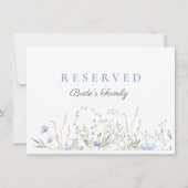 Blue Wildflower Periwinkle Wedding Reserved Kaart (Achterkant)