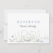 Blue Wildflower Periwinkle Wedding Reserved Kaart (Voorkant)