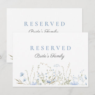 Blue Wildflower Periwinkle Wedding Reserved Kaart