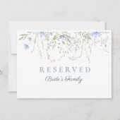Blue Wildflower Periwinkle Wedding Reserved Kaart (Voorkant)