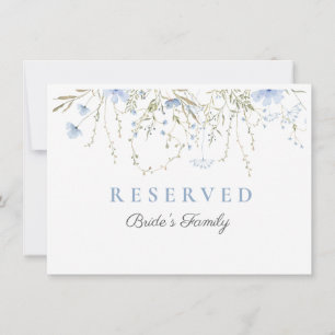 Blue Wildflower Periwinkle Wedding Reserved Kaart