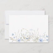 Blue Wildflower Periwinkle Wedding RSVP-kaart RSVP Kaartje (Achterkant)