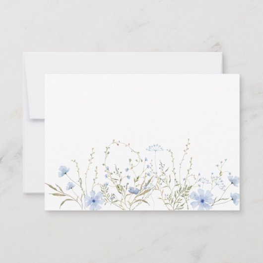 Blue Wildflower Periwinkle Wedding RSVP-kaart RSVP Kaartje (Achterkant)