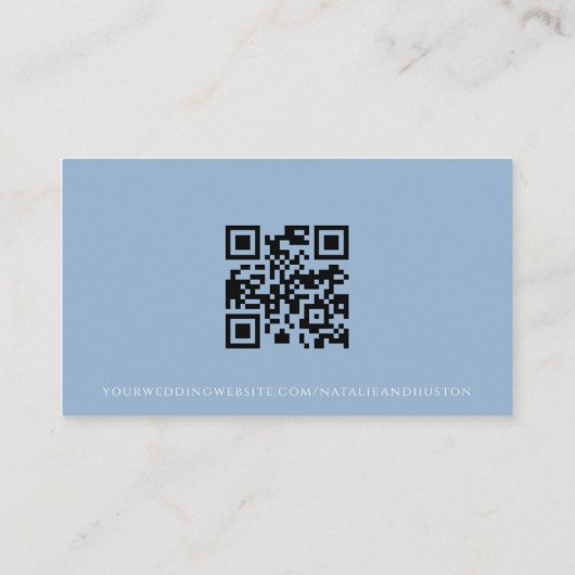Blue Wildflower QR Code Bruidsfeest Cadeau Registr Informatiekaartje (Achterkant)