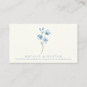 Blue Wildflower QR Code Bruidsfeest Cadeau Registr Informatiekaartje (Voorkant)