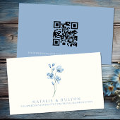 Blue Wildflower QR Code Bruidsfeest Cadeau Registr Informatiekaartje