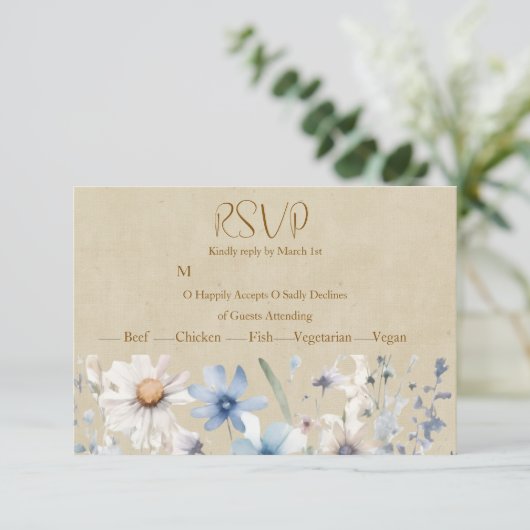 Blue Wildflower RSVP (Staand voorkant)