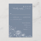 Blue Wildflower RSVP Card Periwinkle Wedding  Informatiekaartje (Voorkant)