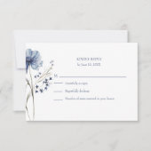 Blue Wildflower RSVP Card with Addressed Back (Voorkant)