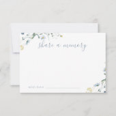 Blue Wildflower Rustic Boho delen een geheugenkaar Bedankkaart (Voorkant)
