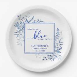 Blue Wildflower Something Blue Baby Shower Papieren Bordje