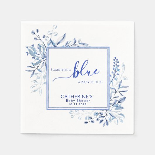 Blue Wildflower Something Blue Baby Shower Servet (Voorkant)