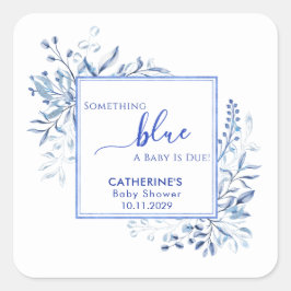 Blue Wildflower Something Blue Baby Shower Vierkante Sticker