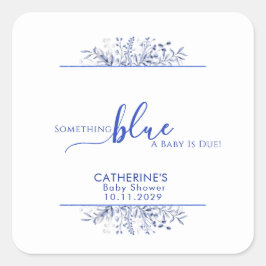 Blue Wildflower Something Blue Baby Shower Vierkante Sticker