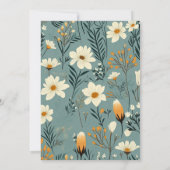 Blue Wildflower Tuin Meisje Baby shower Kaart (Achterkant)