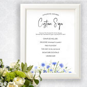 Blue Wildflower Universal Wedding Sign Sjabloon Poster