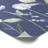 Blue wildflower volgorde van evenementen Bruiloft  Poster (Hoek)