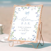 Blue Wildflower Vrijgezellenfeest Bouqet Bar Poster