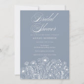 Blue Wildflower Vrijgezellenfeest Kaart (Voorkant)