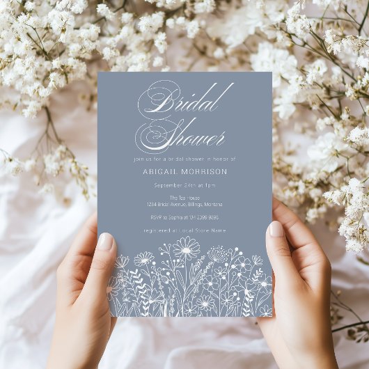 Blue Wildflower Vrijgezellenfeest Kaart