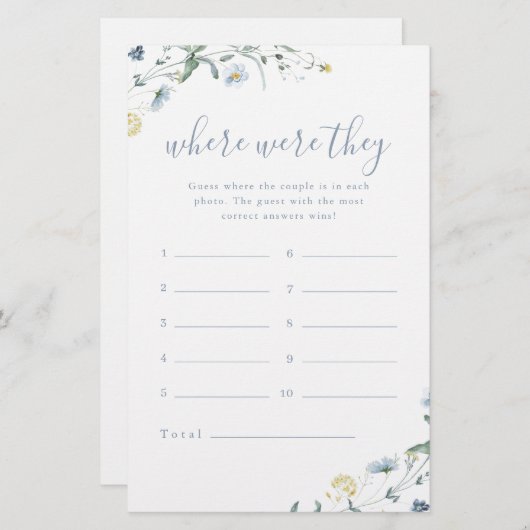 Blue Wildflower waar waren ze vrijgezellenfeest sp (Voorkant / Achterkant)