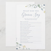 Blue Wildflower wat zei de bruidegom spel (Voorkant / Achterkant)