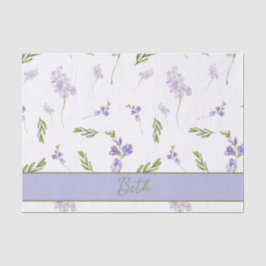 Blue Wildflower Watercolor Tissue Paper Tissuepapier