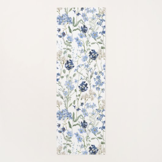 Blue Wildflower Watercolor  Yogamat (Achterkant)