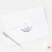 Blue Wildflower Waterverf bruiloft Ronde Sticker (Envelop)