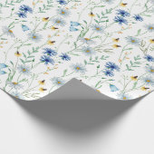 Blue Wildflower Waterverf Cadeaupapier (Hoek)