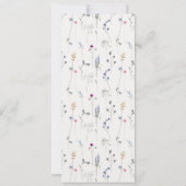 Blue Wildflower Waterverf Crest Wedding Menu Kaart (Achterkant)