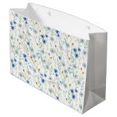 Blue Wildflower Waterverf Groot Cadeauzakje (Achterkant Gekanteld)