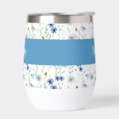 Blue Wildflower Waterverf Monogram Naam (Links)