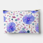 Blue Wildflower Waterverf Pouch Gift voor moeder Etui (Achterkant)