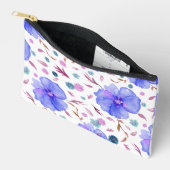 Blue Wildflower Waterverf Pouch Gift voor moeder Etui (Open)