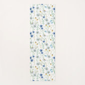 Blue Wildflower Waterverf Yogamat (Voorkant)